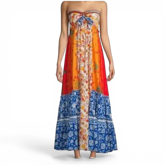 Free People Golden Dreams Maxi dress size large
Patchwork strapless vacation - Picture 4 of 16